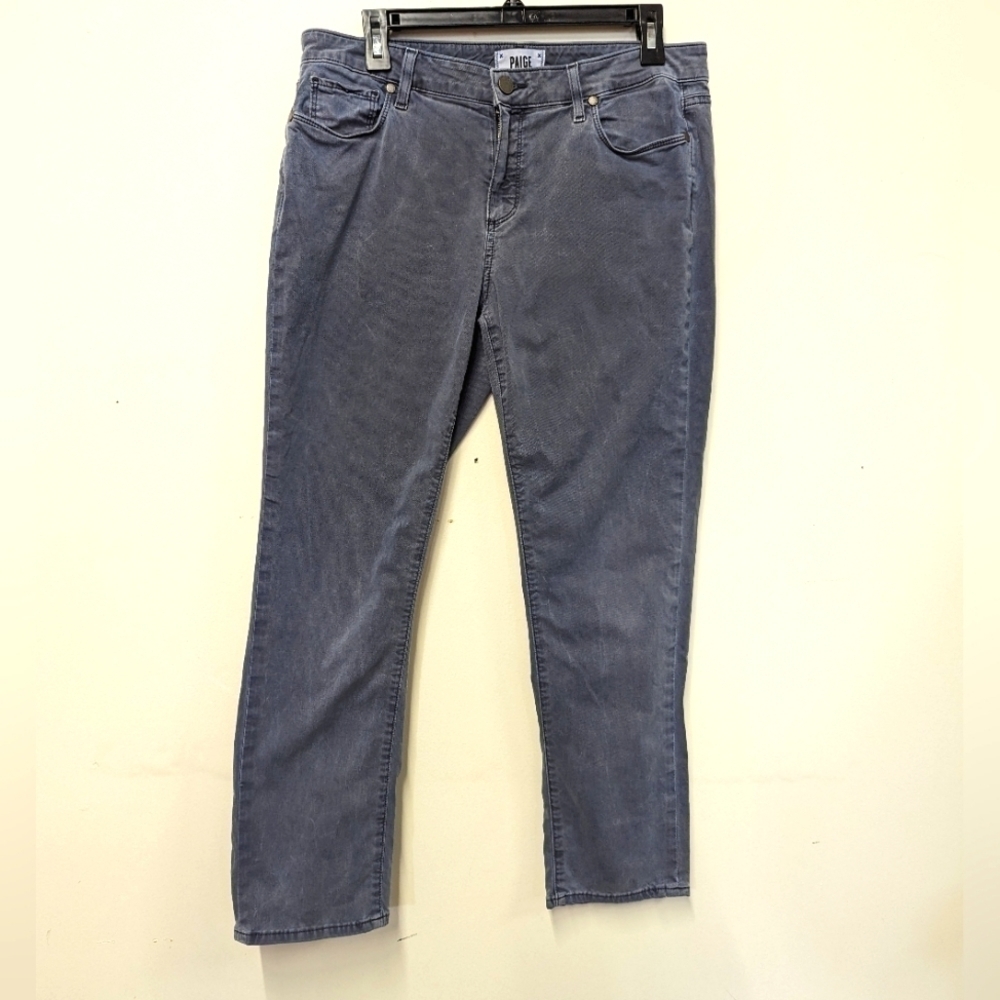 PAIGE Washed Blue Overdyed Brigette Boyfriend Pants Mid Rise 29 Straight Leg